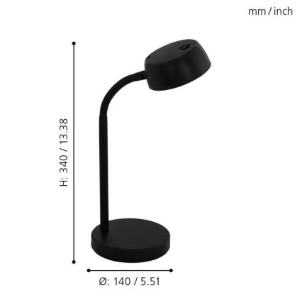 Eglo - Candeeiro de mesa LED LED/4,5W/230V