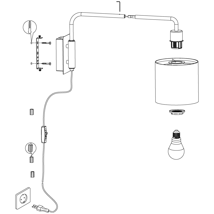 Eglo - Luz de parede 1xE27/40W/230V