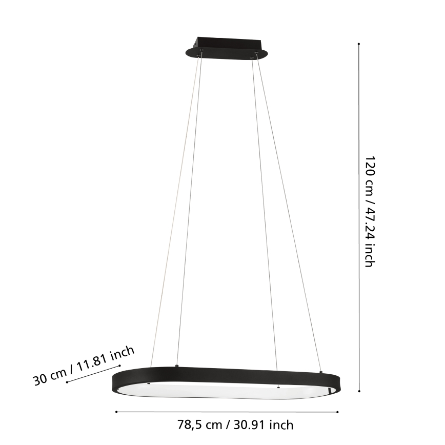 Eglo - Candelabro suspenso LED com regulação CODRIALES LED/30W/230V