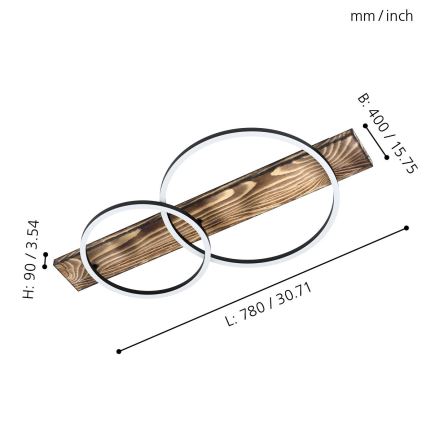 Eglo - Iluminação de teto LED 2xLED/12W/230V