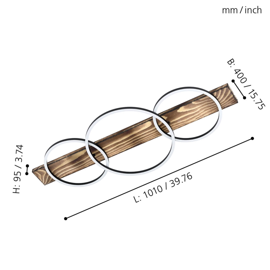 Eglo - Iluminação de teto LED 2xLED/12W/230V + LED/12W