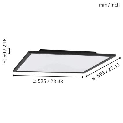 Eglo - Plafon LED RGB regulável SALOBRENA-C LED/30,5W/230V + comando à distância