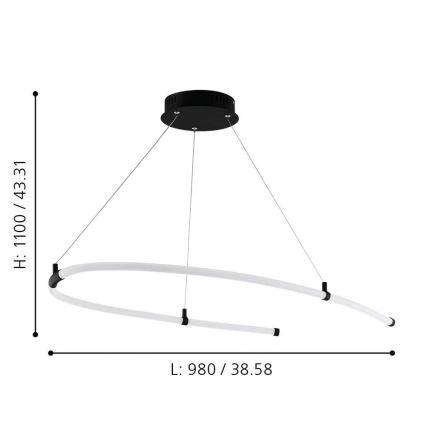 Eglo 99429 - Lustre LED suspenso por cabo ALAMEDILLA LED/27W/230V