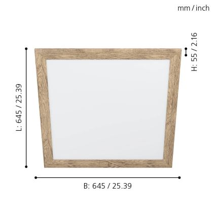 Eglo 99436 - Candeeiro de Tecto LED PIGLIONASSO LED/32W/230V 645x645 mm