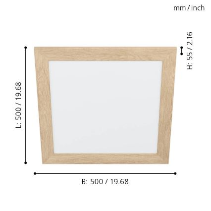 Eglo 99471 - Candeeiro de teto LED PIGLIONASSO LED/20W/230V 500x500 mm