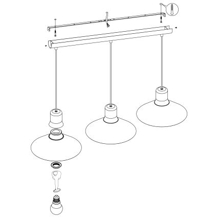 Eglo - Candelabro suspenso 3xE27/28W/230V