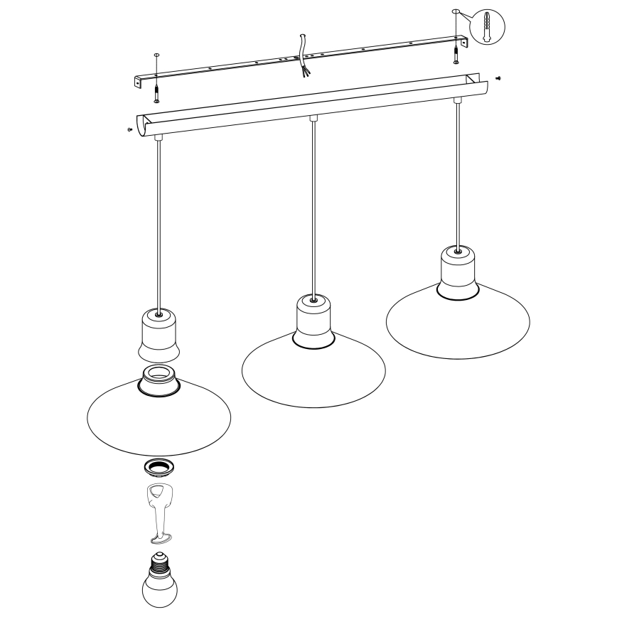 Eglo - Candelabro suspenso 3xE27/28W/230V