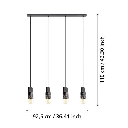 Eglo - Candelabro suspenso 4xE27/40W/230V