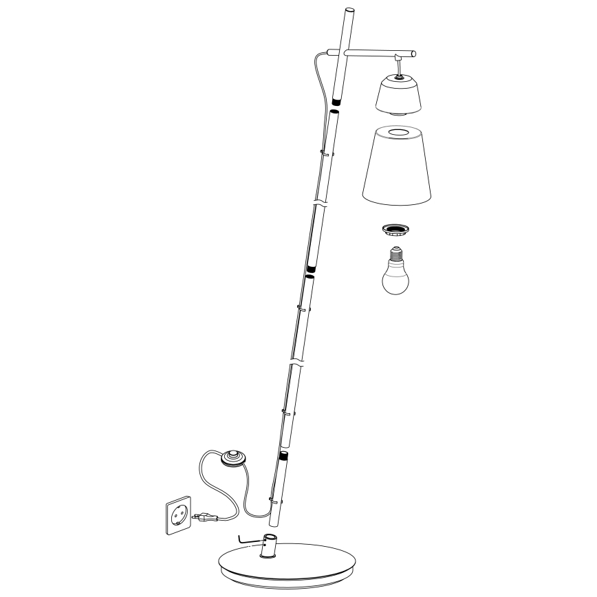 Eglo 99547 - Candeeiro de pé CANTERRAS 1xE27/40W/230V