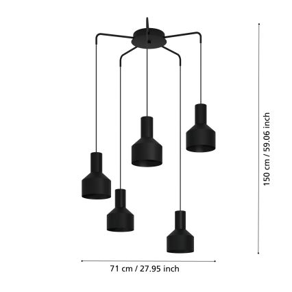 Eglo - Candelabro suspenso 5xE27/40W/230V