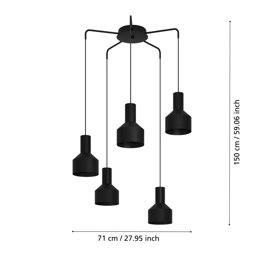 Eglo - Candelabro suspenso 5xE27/40W/230V