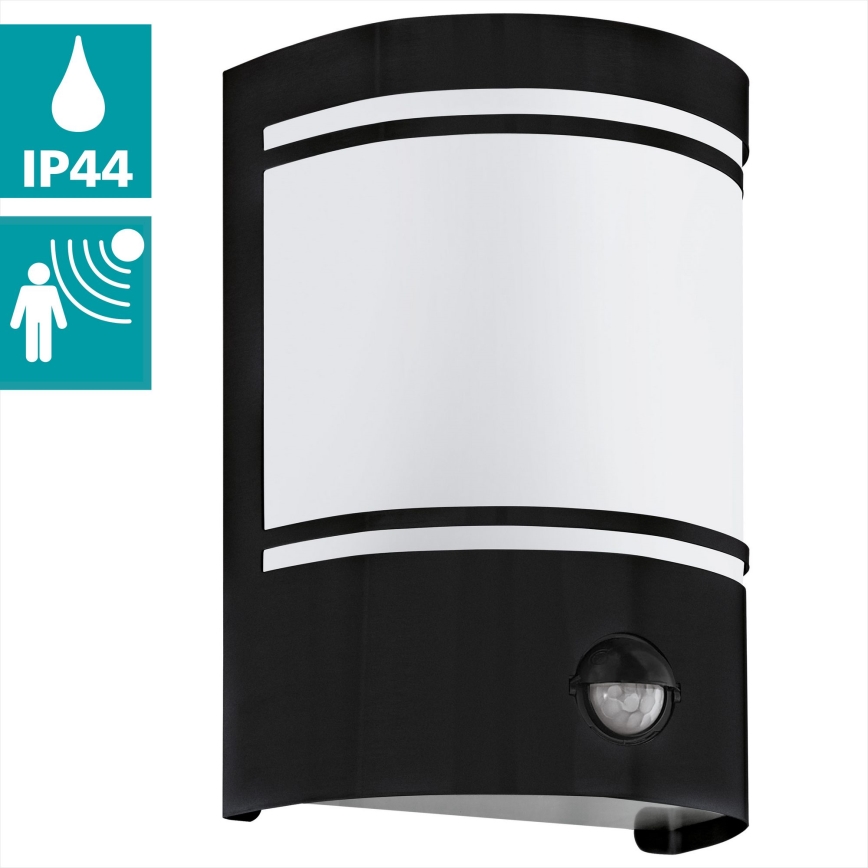 Eglo - Iluminação de parede exterior com sensor 1xE27/40W/230V IP44