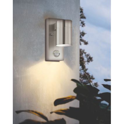 Eglo - Iluminação de parede exterior LED com sensor 1xGU10/3W/230V IP44