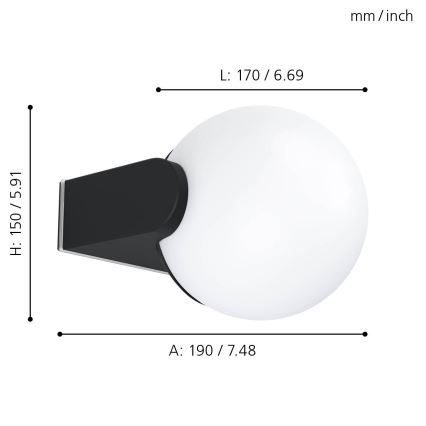 Eglo - Iluminação de parede exterior 1xE27/15W/230V IP44