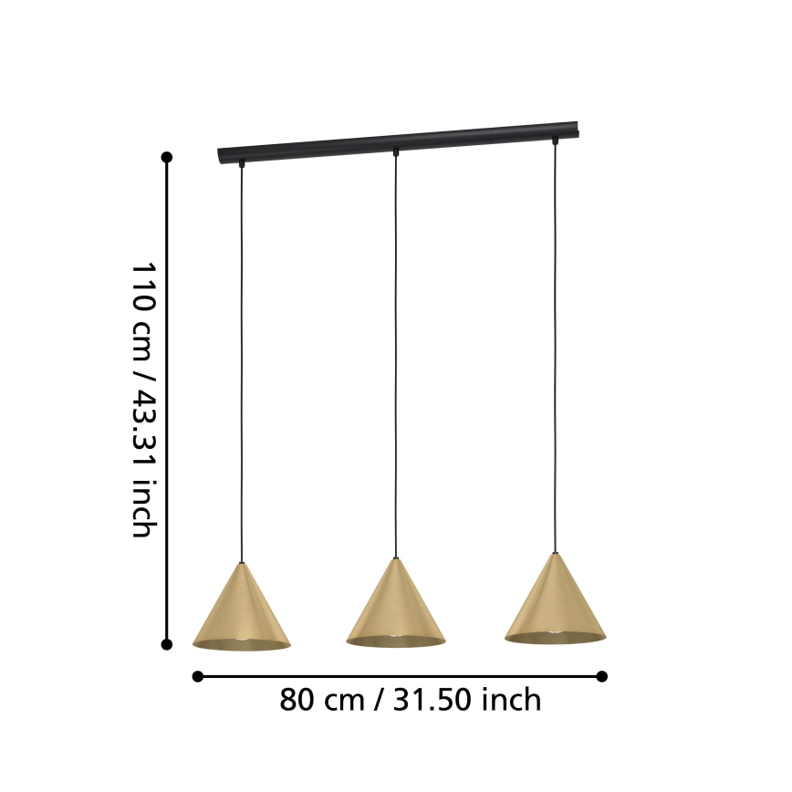 Eglo - Candelabro suspenso 3xE27/40W/230V