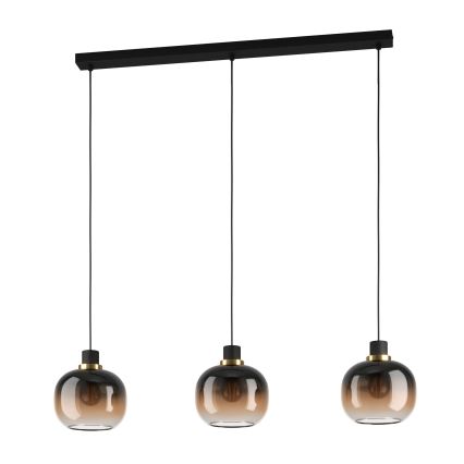 Eglo - Candelabro suspenso 3xE27/40W/230V castanho