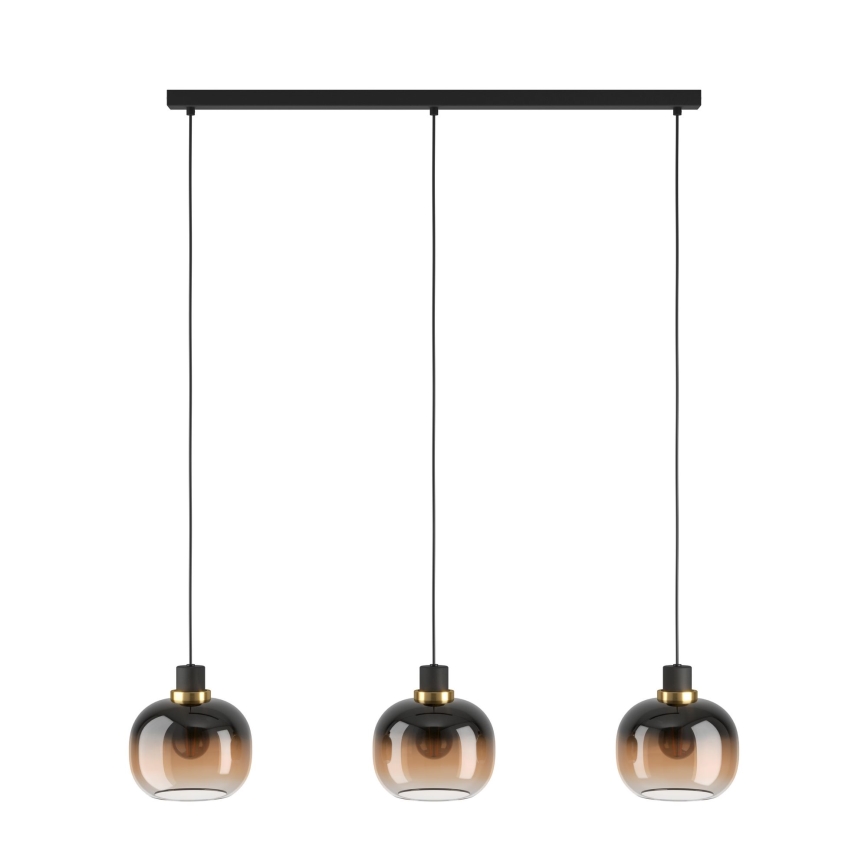 Eglo - Candelabro suspenso 3xE27/40W/230V castanho
