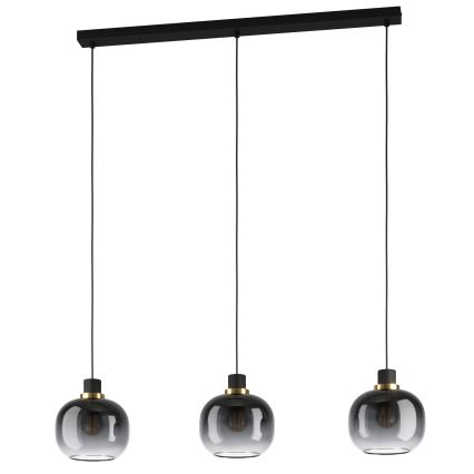 Eglo - Candelabro suspenso 3xE27/40W/230V cinzento