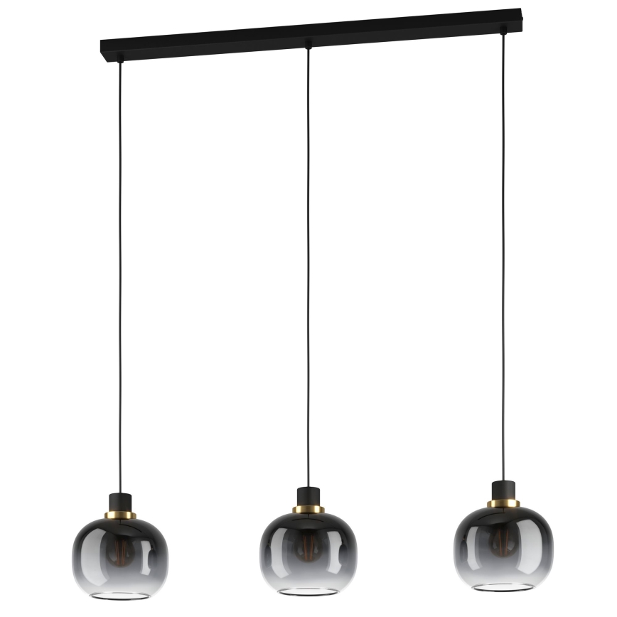 Eglo - Candelabro suspenso 3xE27/40W/230V cinzento