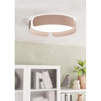 Eglo - Candeeiro de tecto LED 20W/230V, Ø 37 cm, castanho