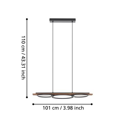 Eglo - Candeeiro suspenso LED com regulação LED/40,5W/230V