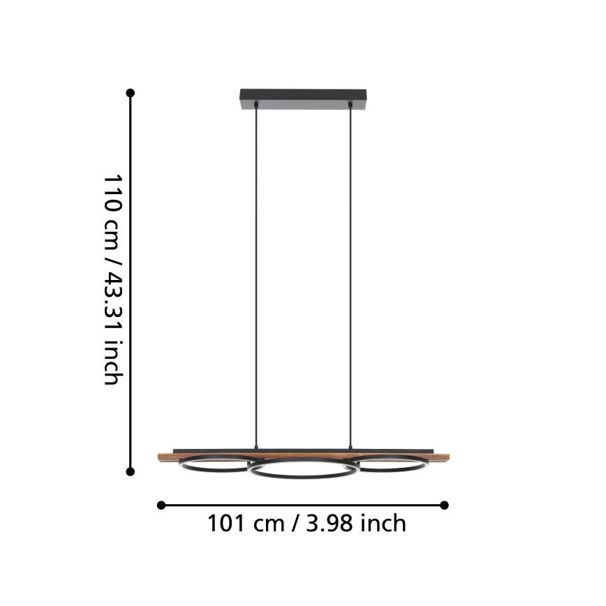 Eglo - Candeeiro suspenso LED com regulação LED/40,5W/230V