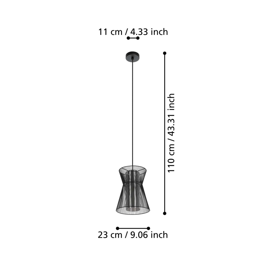 Eglo - Candelabro suspenso 1xE27/40W/230V preto