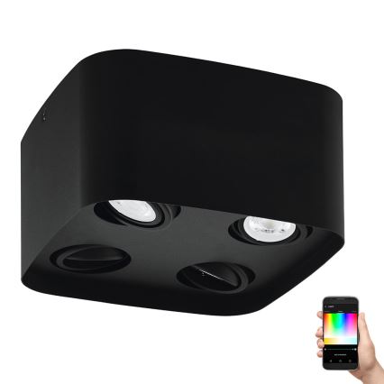 Eglo - Luminária de embutir LED RGBW regulável 4xGU10/5W/230V ZigBee