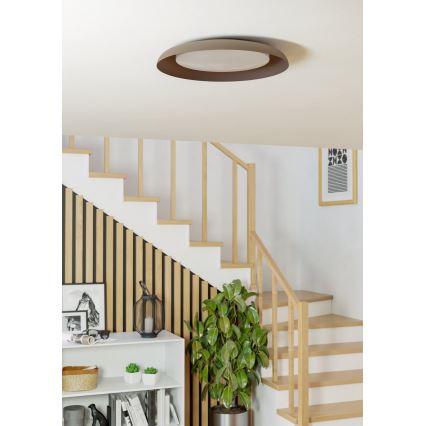 Eglo 99704 - Candeeiro de teto LED PENJAMO LED/17,1W/230V castanho