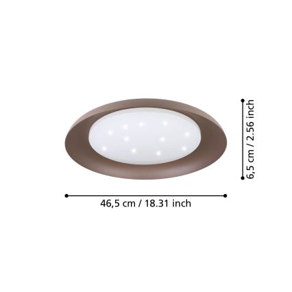 Eglo 99704 - Candeeiro de teto LED PENJAMO LED/17,1W/230V castanho