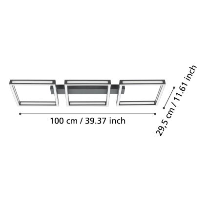 Eglo - Iluminação de teto LED 3xLED/11,2W/230V preta