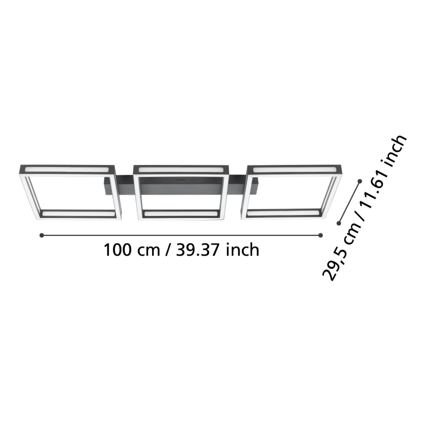 Eglo - Iluminação de teto LED 3xLED/11,2W/230V preta