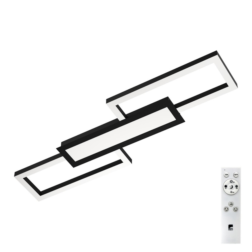 Eglo - Iluminação de teto LED com regulação LED/37W/230V preta + controlo remoto
