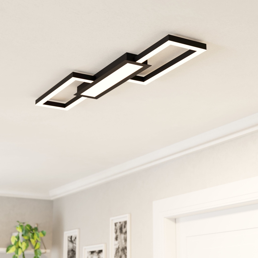 Eglo - Iluminação de teto LED com regulação LED/37W/230V preta + controlo remoto