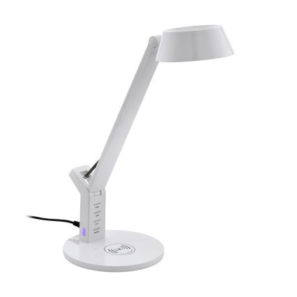 Eglo - Candeeiro de mesa táctil LED com regulação e carregamento sem fios LED/4,8W/230V branco