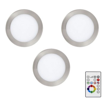 Eglo - ADA Plafoniera embutida dimável TINUS 3x LED RGBW 4,8W/230V com comando à distância