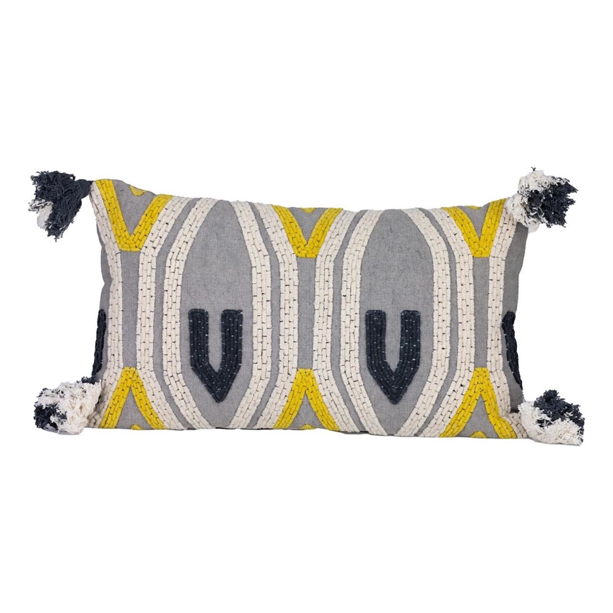 Eglo - Almofada decorativa 35x60 cm cinzento/amarelo
