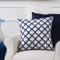 Eglo - Almofada decorativa 45x45 cm branco/azul