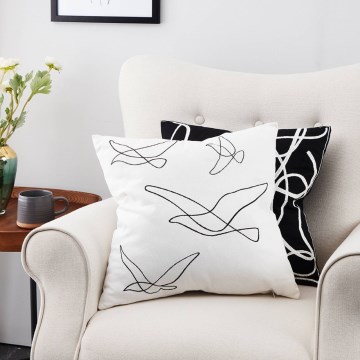 Eglo - Almofada decorativa 45x45 cm branco/preto