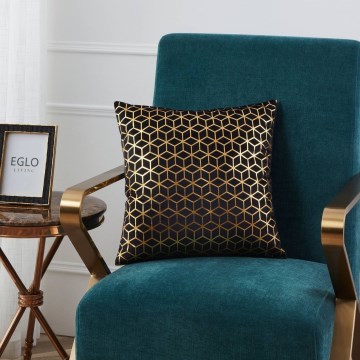 Eglo - Almofada decorativa 45x45 cm preto/dourado