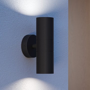 Eglo - Aplique de parede exterior 2xGU10/28W/230V IP44 preto