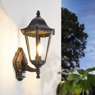 Eglo - Aplique de parede externo com sensor 1xE27/60W/230V IP44