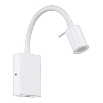 Eglo - Aplique de parede spot LED com carregador USB LED/3,5W/230V branco