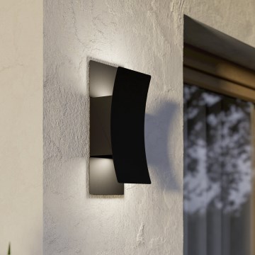 Eglo - Arandela LED de exterior 2xLED/4W/230V 2700/4000/6500K IP44 preta