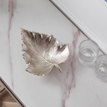 Eglo - Bandeja decorativa 18,5x23,5 cm folha/prateado