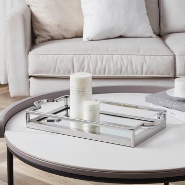 Eglo - Bandeja decorativa 23x45 cm cromado brilhante