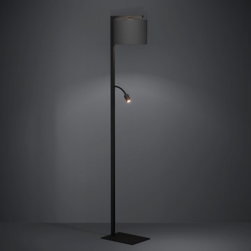 Eglo - Candeeiro de chão LED 1xE27/40W/230V + LED/3,8W 3000K preto