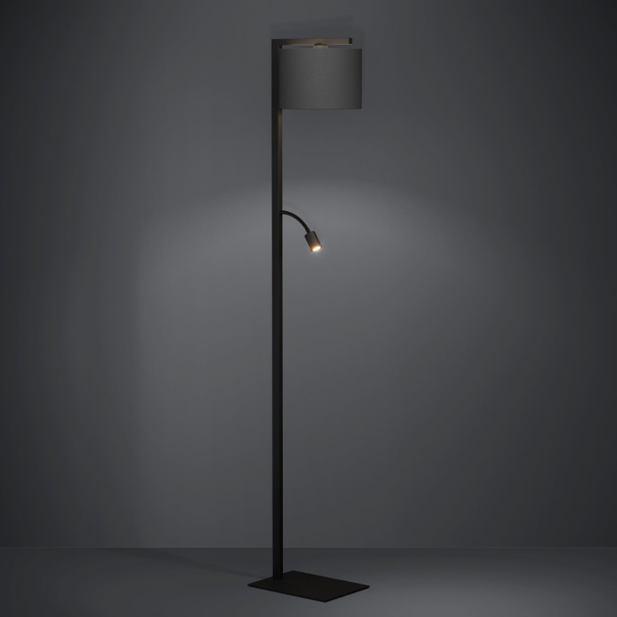 Eglo - Candeeiro de chão LED 1xE27/40W/230V + LED/3,8W 3000K preto