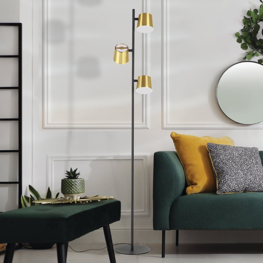 Eglo - Candeeiro de chão LED 3xGU10/4,6W/230V 3000K dourado