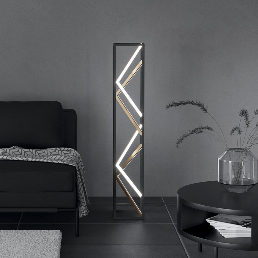 Eglo - Candeeiro de chão LED com regulação LED/23W/230V 2700-6500K preto/dourado + comando